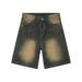 Men's Clothing Men's Loose Straight Denim Shorts Summer Retro Distressed Blue Versatile Hot Pants Trendy Brand_viptrois.com