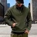 Pure Cross-Border European And American Classic Versatile Multi-Color Stand Collar Half-Zip Pocket Long Sleeve Sweatshirt_viptrois.com