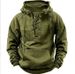 Spring And Autumn New Men's Hooded Solid Color Sweater European And American Sports Multi-pocket Leather Sweater Tooling Men_viptrois.com