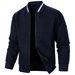 Men's New Zipper Stand-up Neck Sweater Jacket Men's Casual Plaid Cardigan Sweater_viptrois.com