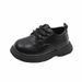 Child's shoes Girls simple English small children's leather shoes lace-up boys single shoes_viptrois.com