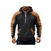 Men's Tactical Fleece Hoodie - Stylish Plaid Color Block Pullover With Warm Fleece Lining, Long Sleeve Casual Streetwear For Winter_viptrois.com