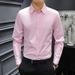 Men's Slim Fit Long Sleeve Dress Shirt - Business Casual Formal Wear, Wrinkle-Free & Breathable, Grey & White (Spring/Summer Collection)_viptrois.com