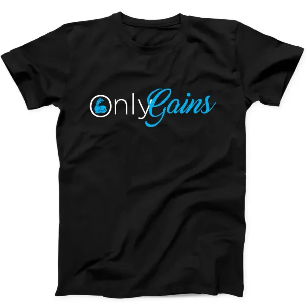 Only Gains GYM No Pain No Gain Manga Funny Gift Tee Black T Shirt Mens Womens Tees Top 97_viptrois.com