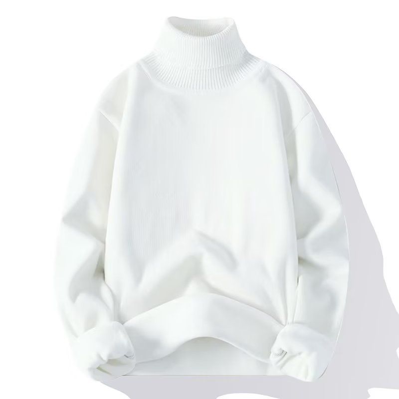 One-piece Fleece Sweater Men's Turtleneck Line European And American Casual Pullover Knitted Sweater Men_viptrois.com