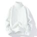 Men's Fleece-Lined High Neck Sweater – Winter Thermal Knit Pullover, Soft Acrylic Blend (Black/White/Burgundy/Camel/Beige/Grey/Caramel, M-4XL)_viptrois.com