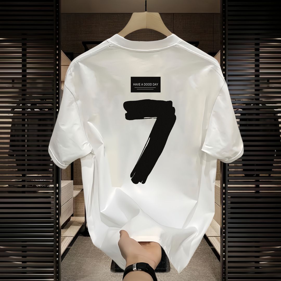 Men's Clothing Trendy Short Sleeved Ins Pure Cotton Summer New Men's Printed T Shirt Trendy Men And Women All Match Round Neck T Shirt Men_viptrois.com