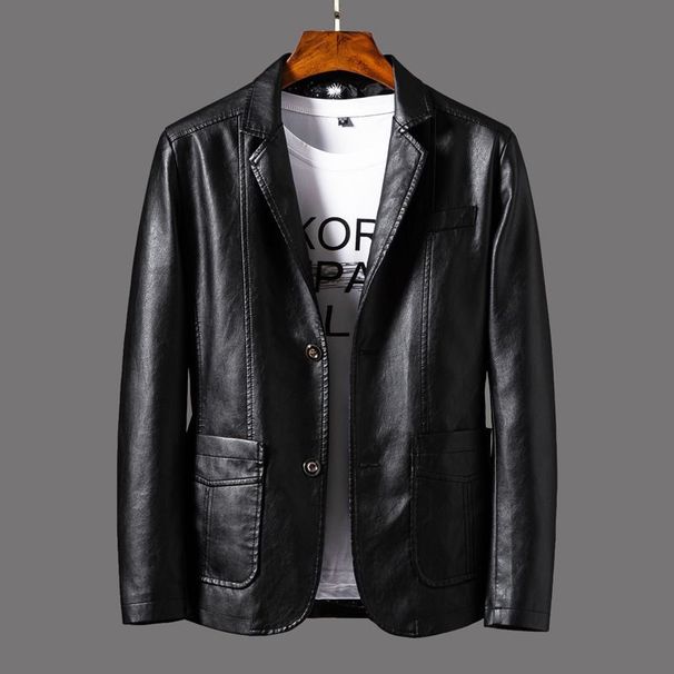 Leather Slim Fit Fashion Business Jacket Men's Jacket Autumn And Winter Motorcycle Leather Jacket Men's_viptrois.com