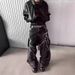 Men's Clothing Spring And Autumn Design Lightning Embroidered Jeans For Men And Women American Street Loose Casual Washed Wide Leg Trousers Trend_viptrois.com