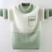 kid's clothing Small letter children's mink fur coat with fleece round neck large children's coat for boys and girls_viptrois.com