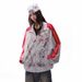 Post-apocalyptic Color Block Vintage Dirty Stand Collar Cardigan Sweatshirt Autumn Winter Men's Street Fashion Tie-dye_viptrois.com