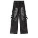 Utility Cargo Denim Pants For Men And Women | High Waisted Wide Leg Dragging Hem Relaxed Fit Jeans Versatile Unisex Appeal_viptrois.com