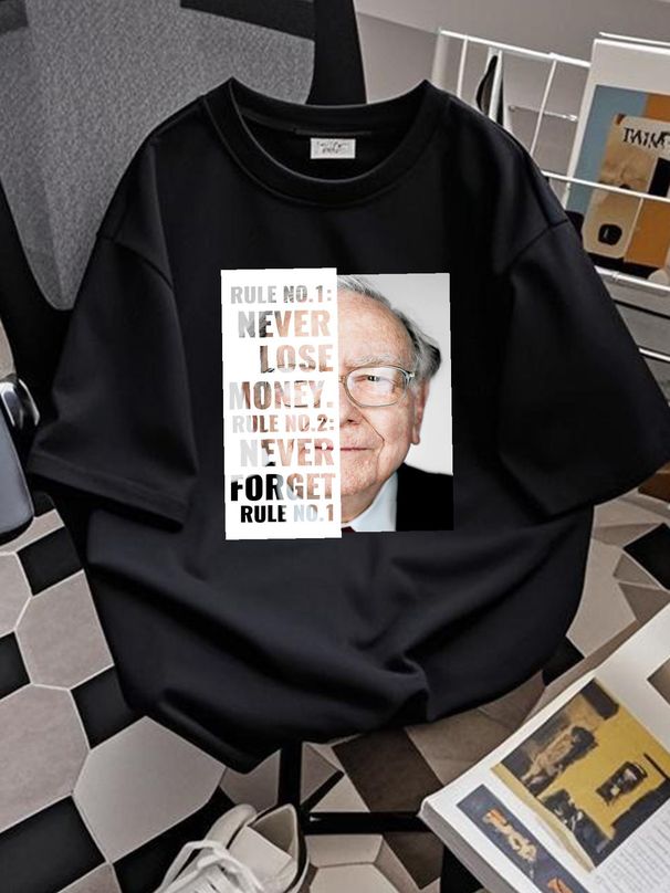 RIP Charlie Munger T Shirt Warren Buffett Rules Slightly Casual Streetwear Unisex Versatile Stylish Stretched Summer Homme Designer Clothes_viptrois.com