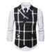 Retro Double-Breasted Print Waistcoat For Men Checkered Vest For Casual & Business Wear_viptrois.com