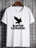 Funny Bird Lover Gift, Halloween Costume, Raven Lunatic T-Shirt Breathable Stylish Soft Designer Clothes Women T-Shirt For Women Casual Print Round Neck Short Sleeve Slightly Summer Comfortable Women Top Graphic Tees Graphic Stretched Casual Female_viptrois.com