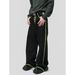 Men's clothing loose hand-painted graffiti color patchwork line jeans_viptrois.com