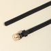 Minimalist women's metal belt woven PU splicing belt, punk style versatile, minimalist chain waist decoration_viptrois.com