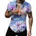 Men's Short Sleeved Surfing Shirt 3D Digital Print Geometric Hawaiian Muscle Top European American Style Cross Border Beach Wear_viptrois.com