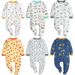 Kids'clothing Baby bidirectional zipper baby crawl suit Spring and autumn long sleeve sleeve foot wrap jumpsuit_viptrois.com