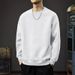 Retro Solid Color Hoodie For Men With Casual Round Neck, Bottom Layer, Loose Long Sleeved Top_viptrois.com