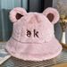 Cute Plush Bear for Women in Autumn and Winter New Versatile Face Showcasing Little Fisherman Warm Ear Protection Bowl_viptrois.com