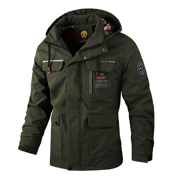 Men's Casual Windbreaker Jackets Hooded Jacket Man Waterproof Outdoor Soft Shell Coat Clothing_viptrois.com