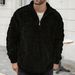 Men's Lightweight Half-Zip Hooded Sweatshirt, Casual Long Sleeve Pullover For Fall & Winter, Breathable & Comfortable, Slim Fit, Solid Colors_viptrois.com
