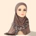 Women's Hijab crystal linen turban pleated lace right slit solid color women's pullover turban 9 color scarf_viptrois.com