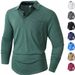 Men's Classic Long Sleeve Polo Shirt - Comfortable & Stylish Casual Tops For Fall & Winter (White, Gray, Black, Navy, Khaki, Dark Green, Rose Red)_viptrois.com
