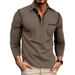 Pulse European And American Cross-Border Clothing Autumn Winter Plus Size Foreign Trade Long Sleeve Pocket T-Shirt Men's Polo_viptrois.com