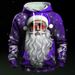 Pure Sparkling Fashion Sunglasses Santa Claus 3D Digital Print Spring Autumn Men's Regular Shoulder Loose Pullover Drawstring_viptrois.com