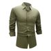 Stretch Comfort Men's Dress Shirt - Business Casual Long Sleeve Shirt For Plus Size & Regular Fit, Wrinkle-Resistant Polyester Fabric_viptrois.com