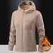 Fleece Hooded Cardigan Sweater, Warm Fleece For Couples_viptrois.com