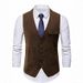 Men's Clothing Fashion Single Breasted Suit Light Business Banquet Evening Dress Vest Top Jacket_viptrois.com