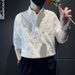 Men's Short Sleeved Trendy Brand Handsome Ice Silk Shirt_viptrois.com