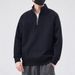 Men's Half Zip Loose Fit Pullover Hoodie, Trendy Stand Collar Sweatshirt For Spring & Autumn, Soft & Breathable Polyester Blend_viptrois.com
