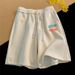 Men's High Waist Casual Wide Leg Pants Summer New Style Printed Straight Leg Outerwear Loose Five Point mid Length_viptrois.com