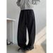 Men's Clothing Retro Machete Sweatpants Men's Autumn And Winter Cleanfit Light Gray Sports Pants Wide Leg Straight Casual Pants_viptrois.com