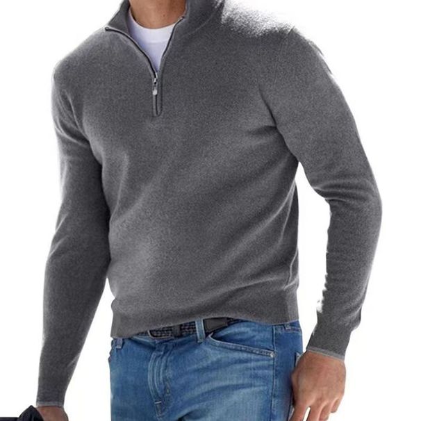 Men's Cashmere Blend High Neck Sweater – Oversized Long Sleeve Thermal Knit, Soft & Breathable (Black/White/Pastel, S-5xl)_viptrois.com