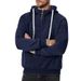 Men's Zip-Up Hooded Sweatshirt With Drawstring - Thickened Polyester Pullover For Casual & Sports (Black, White, Navy, Gray, Khaki, Burgundy)_viptrois.com