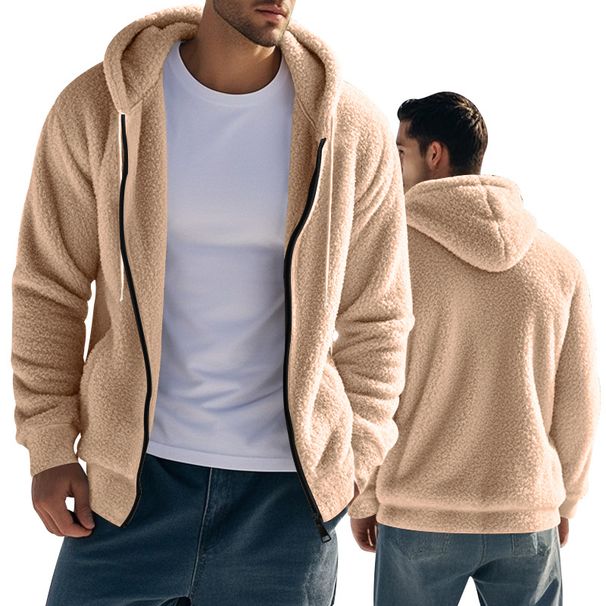 Men's Clothing Men's American Autumn And Winter Thick Double Faced Fleece Jacket Zipper Loose Cardigan Casual Hooded Jacket Sweatshirt Men_viptrois.com