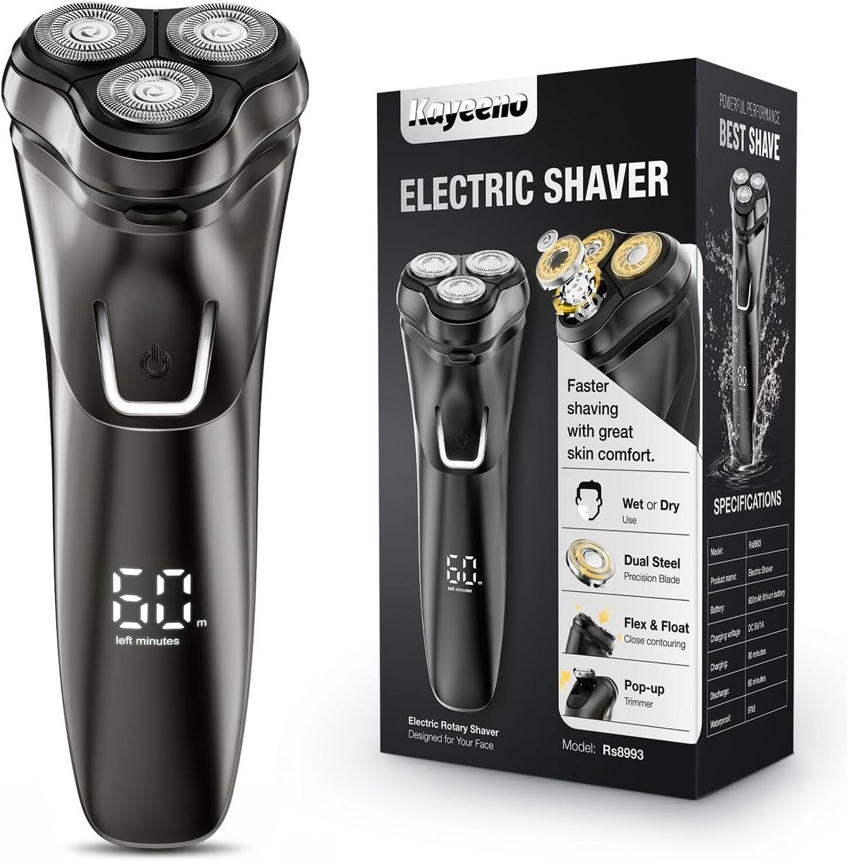 Electric Razor For Men, Electric Shaver For Men, Rechargeable Wet Dry_viptrois.com