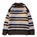 New retro soft and sticky striped sweater for men and women, simple and versatile knitted sweater for autumn and winter, couple's top_viptrois.com