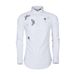 Dandelion & Butterfly Print Long Sleeve Casual Shirt Cotton White Shirt Collar Inelastic Regular Fit Single Breasted Workwear_viptrois.com