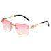 Frameless Fashion Metal Sunglasses - Trendy Leopard Print Design With UV400 Protection (Street Style Eyewear)_viptrois.com