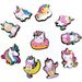 Cute Cartoon Unicorn Series Shoes Flower Decoration Buckle Children's Birthday Gift Garden Shoes Accessories Accessories_viptrois.com