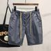 Men's Clothing Loose Casual Khaki Outer Wear Elastic Waist Stretch Denim Shorts_viptrois.com
