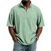 Men's Corduroy Half-Zip Shirt – Stylish Short-Sleeve, Relaxed Fit, Trendy Casual & Smart Look_viptrois.com