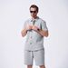 Men's Clothing Summer New Men's Solid Color Cardigan Button Down Short Sleeved Casual Shirt Short Sleeved Suit_viptrois.com