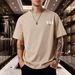 American Printed Short-sleeved T-shirt, Summer Loose Basic Top_viptrois.com